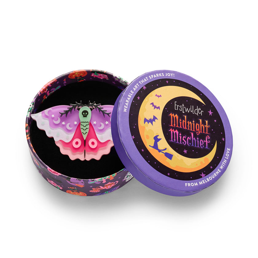 ERSTWILDER - "Flutter By Night" Brooch - Midnight Mischief
