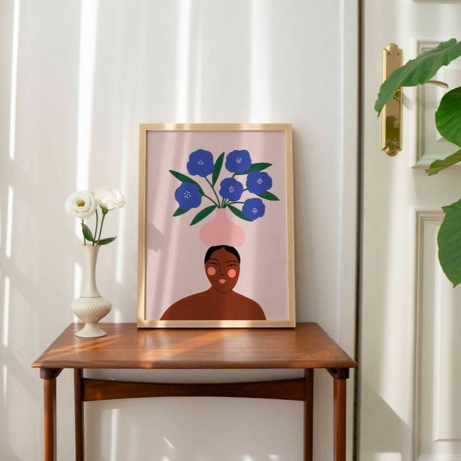 CONSTANZA GOEPPINGER- "BLUE FLOWERS"- A4 GICLEE PRINTS