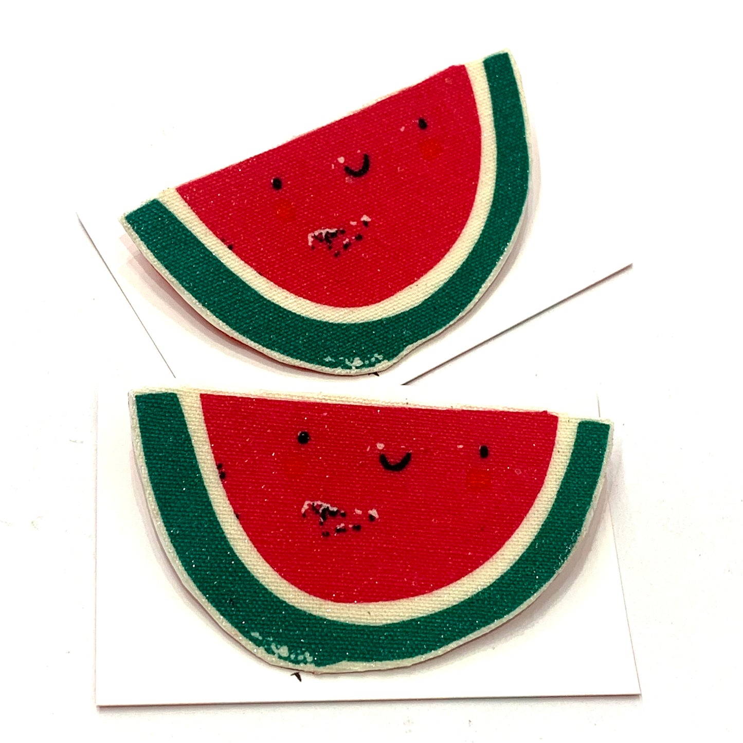 THIS BIRD HAS FLOWN- "Watermelons" Cute Fruits- Fabric Remnant Brooches