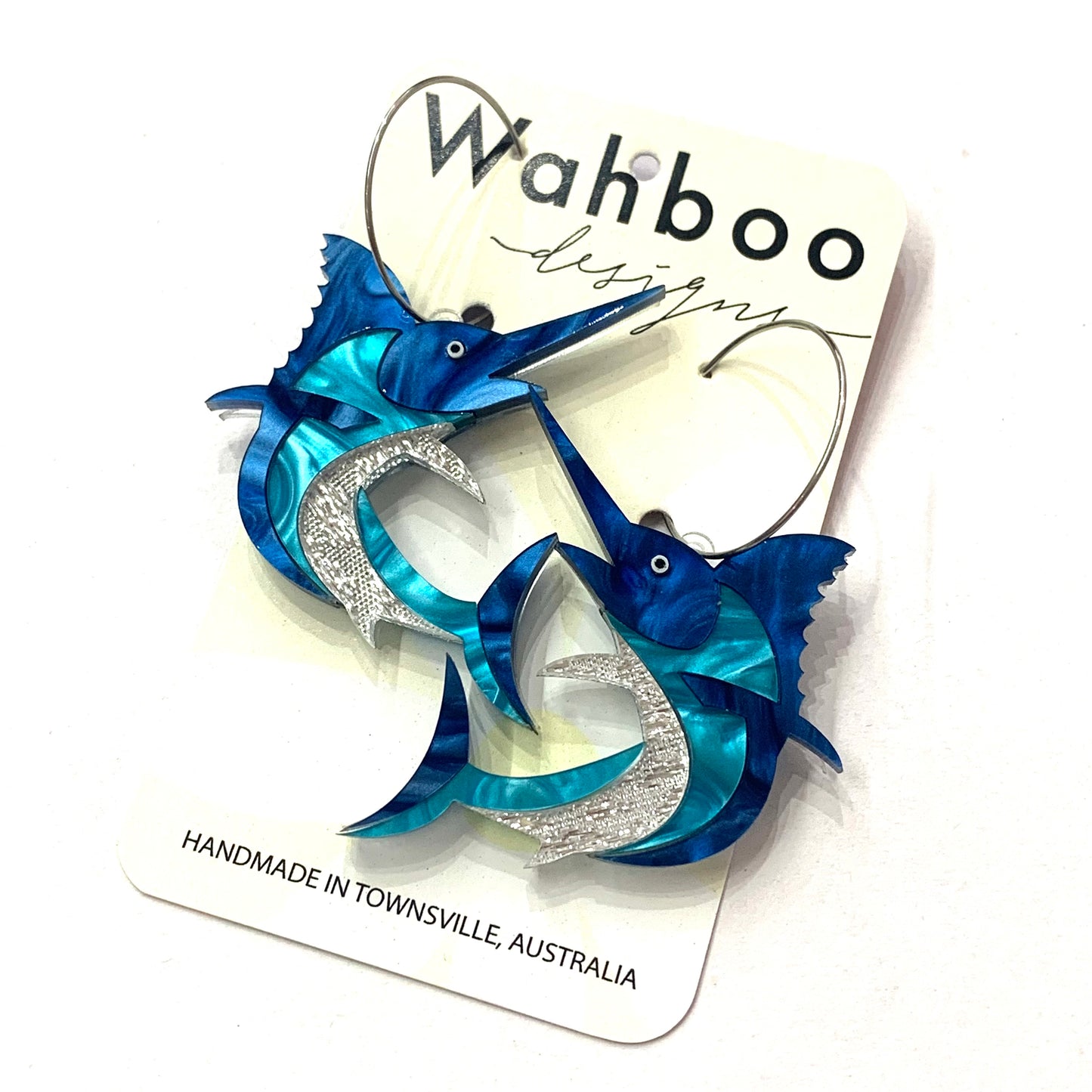 WAHBOO- Marlin Hoop Dangle Earrings