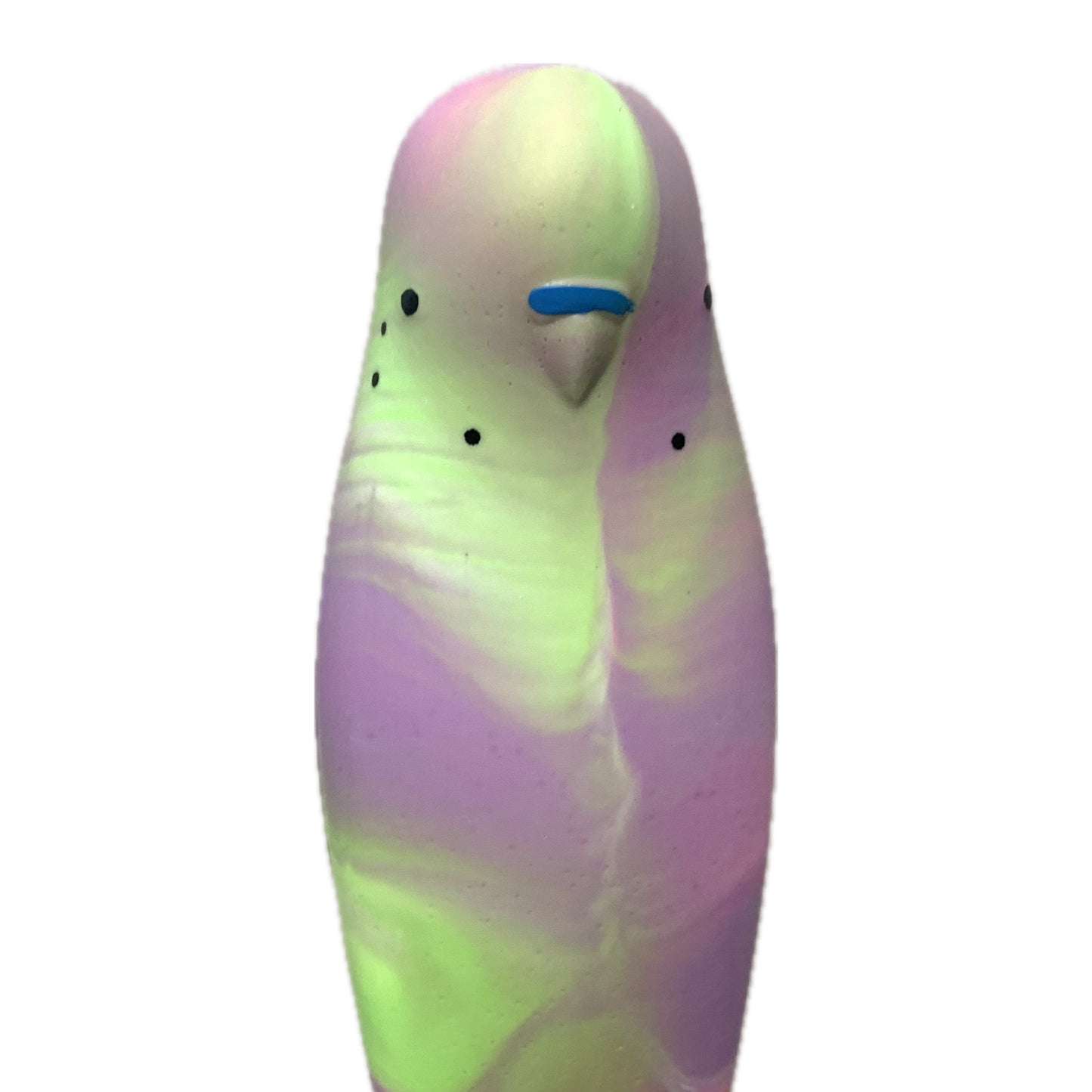 PETE CROMER - RESIN BUDGERIGAR #4 - Gelato Lime Green, Purple & Pink Swirl