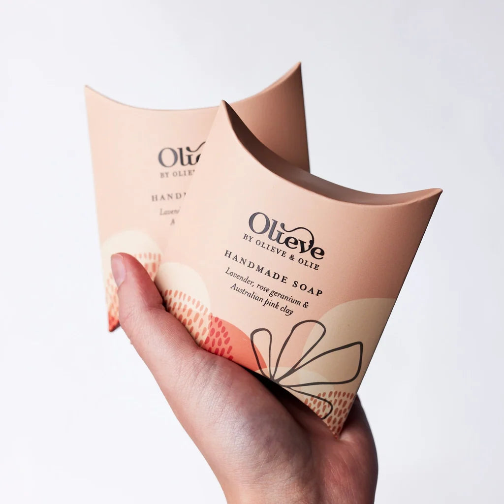 OLIEVE & OLIE- Essential Collection Lavender Rose Geranium and Australian Pink Clay Gift Soap