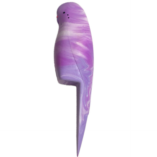 PETE CROMER - RESIN BUDGERIGAR #5 - Purple Swirl with White