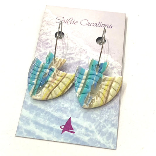 Sailvie Creations - Fish Beachy Hoop Dangle Earrings