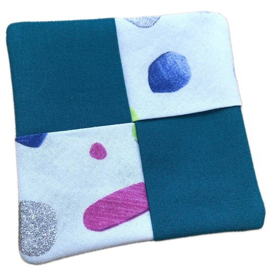 MUMMA WHOOPEE- 4 PACK WINE GLASS SLIPPER/COASTERS- Blobs & Teal