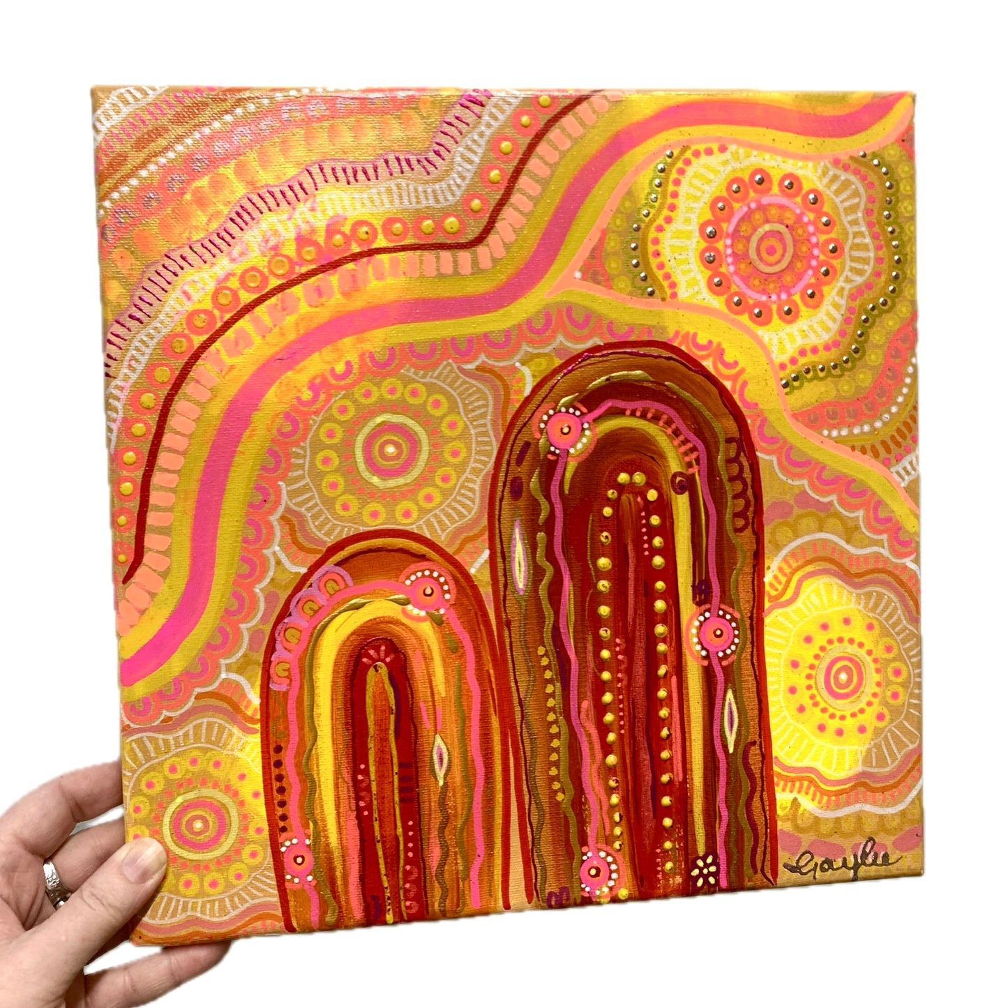 ART BY GAYLEE - Two Canvas Pair- Original Painting #1- Earthy