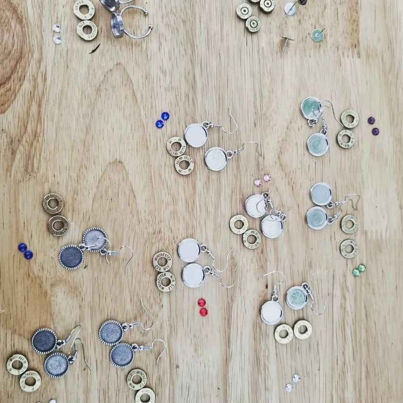 WILD BRASS- Charm Drops- Spiral with Clear Swarovski Crystal