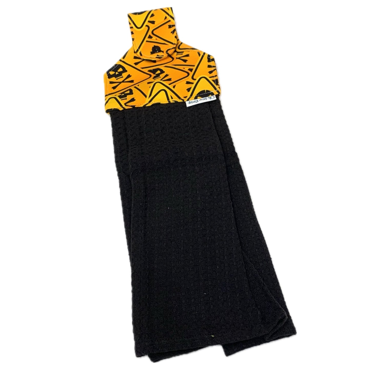 OH SEW ROSY: Hanging Towels- Hazardous Kitchen Black