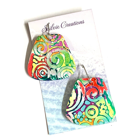 Sailvie Creations - Rainbow Heart Hook Dangle Earrings