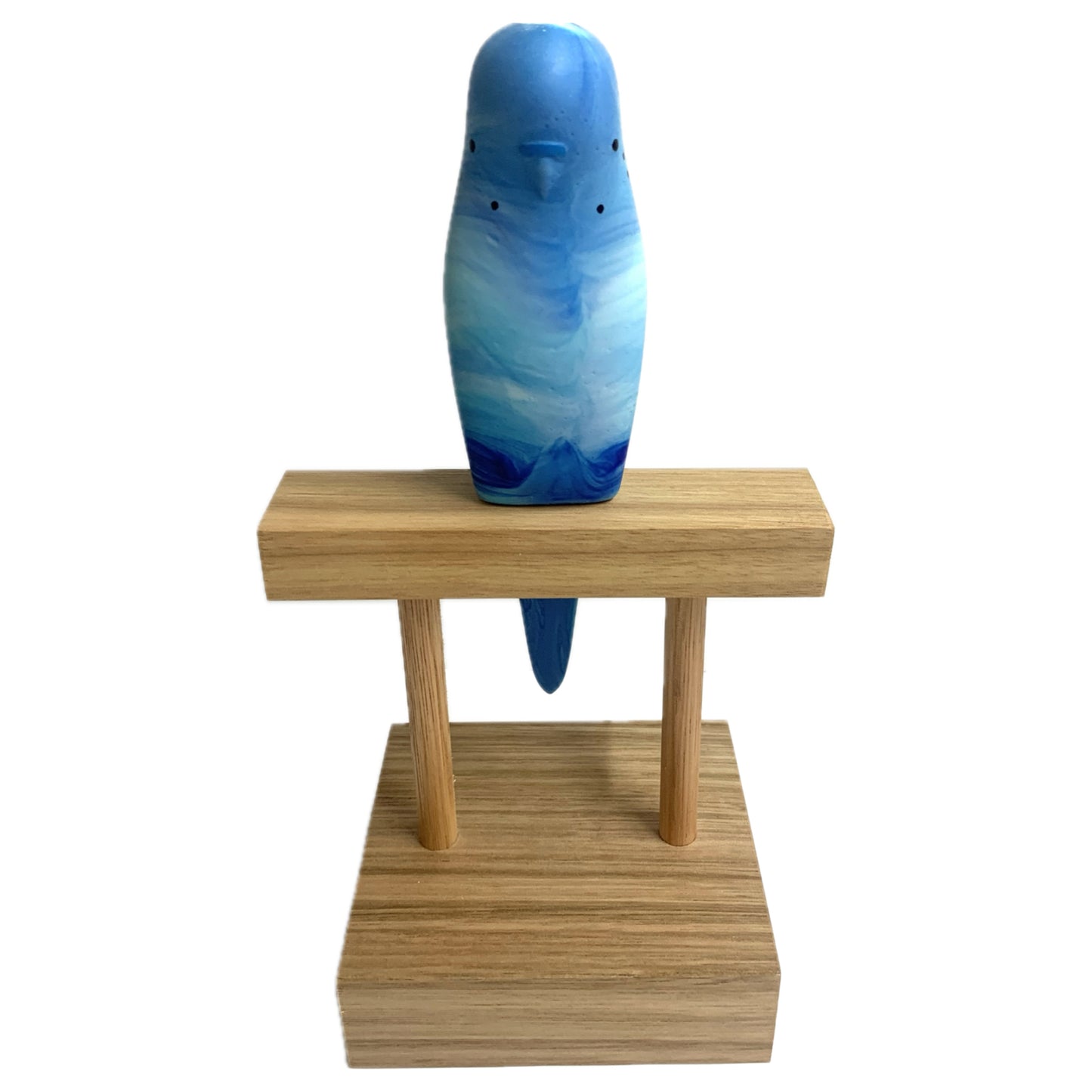 PETE CROMER - RESIN BUDGERIGAR #10- Blue Boy Swirl