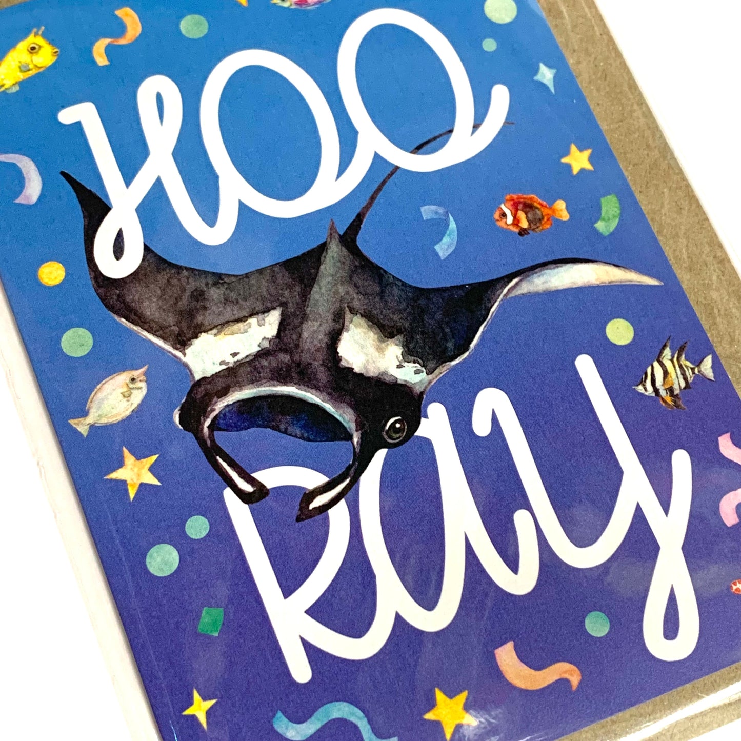 WATERCOLOURS BY CAT- "Hoo-Ray"- Greeting Card