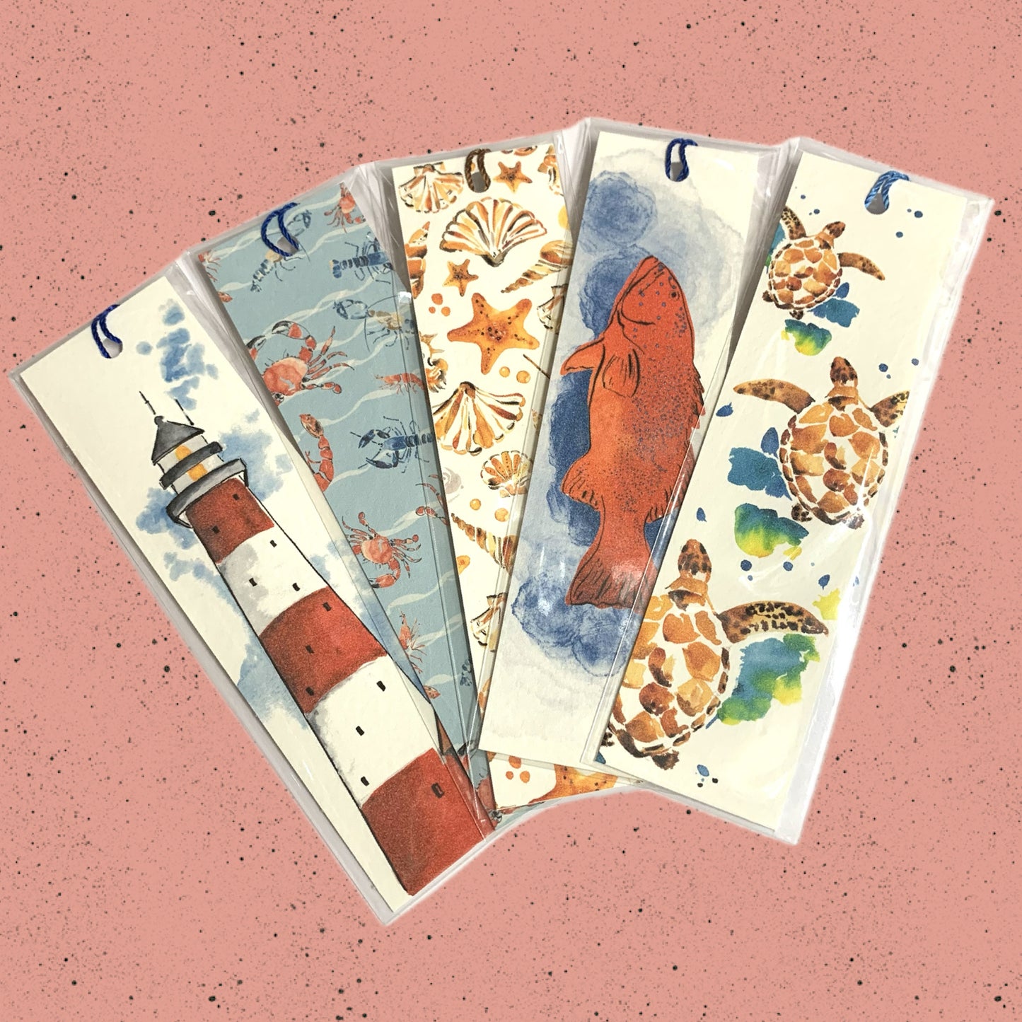 ESZTER'S CREATIONS- "Crustaceans" Bookmark- Textured Paper