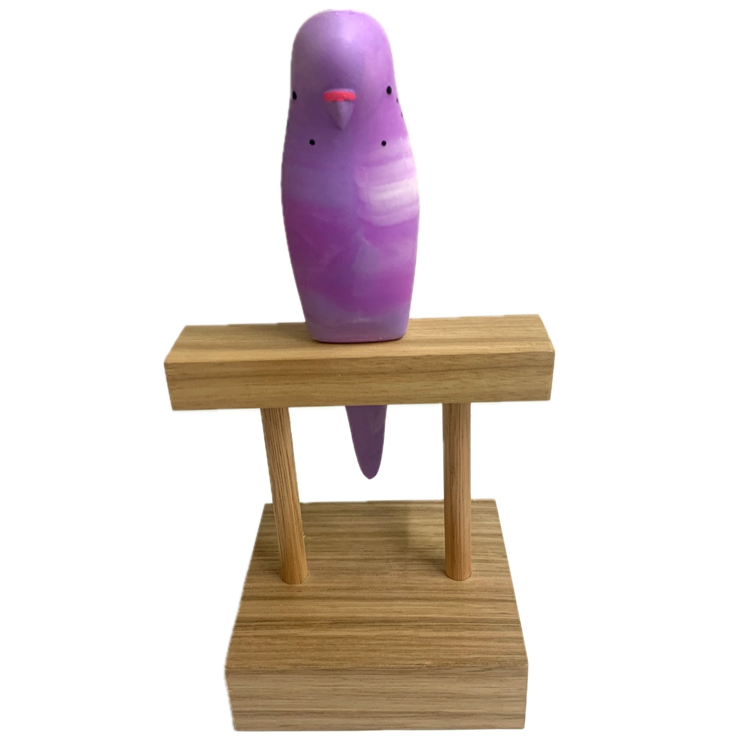 PETE CROMER - RESIN BUDGERIGAR #5 - Purple Swirl with White