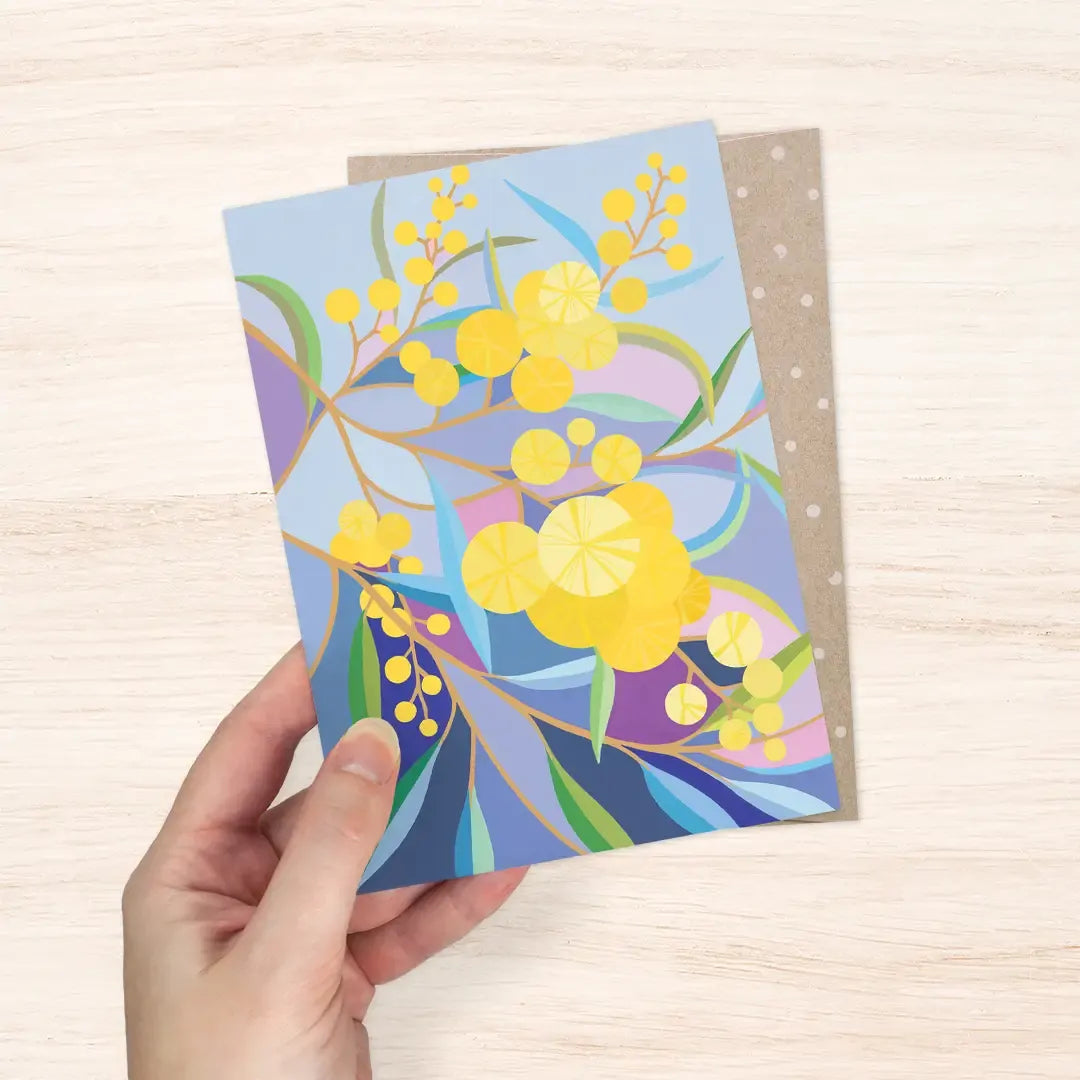 EARTH GREETINGS- Wattle Walk- Greeting Card