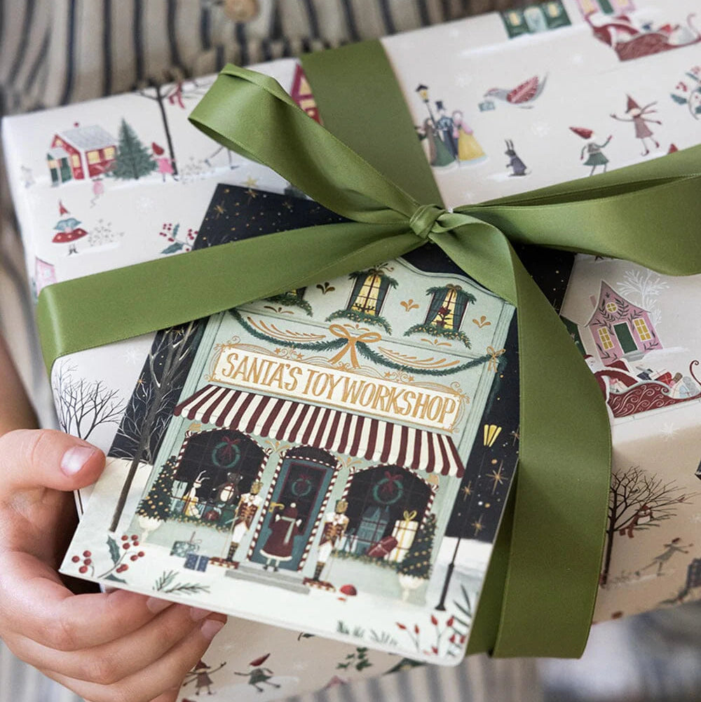 BESPOKE LETTERPRESS - "Santa's Toy Workshop"- Foiled Christmas Card