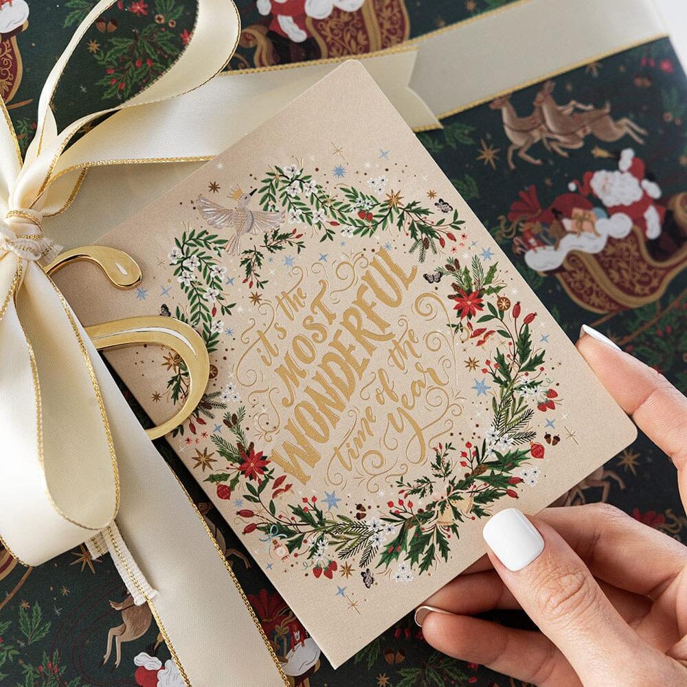 BESPOKE LETTERPRESS - "It's the most wonderful time of the year (Wreath)" Christmas Card