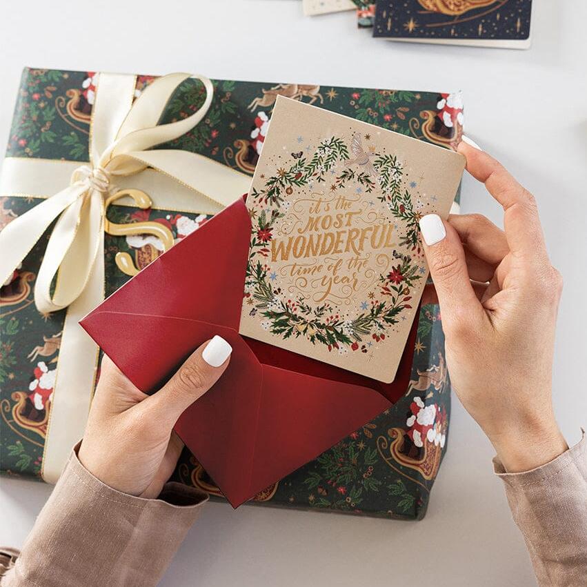 BESPOKE LETTERPRESS - "It's the most wonderful time of the year (Wreath)" Christmas Card
