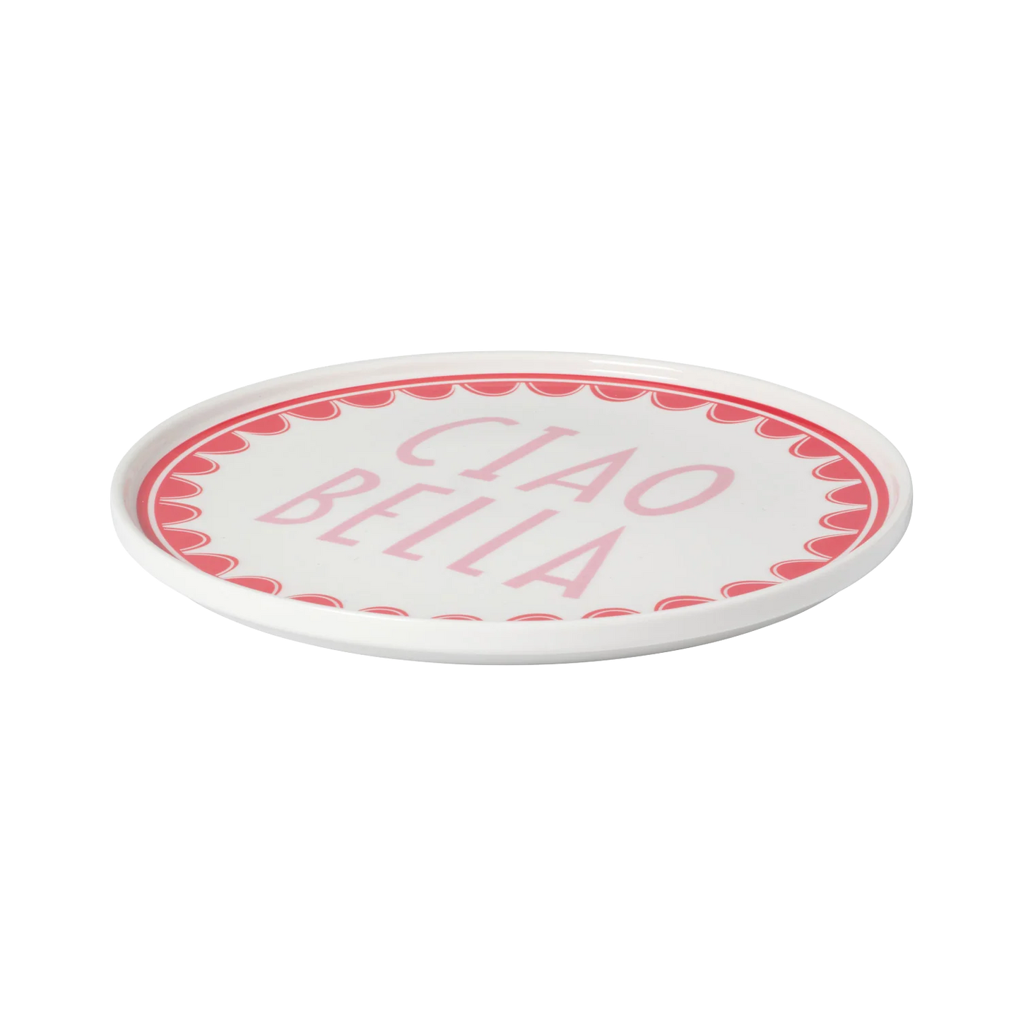 In The Roundhouse - "Ciao Bella" Plate Pink and Red