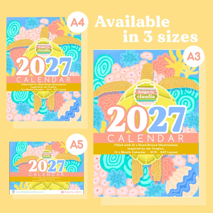 DESIGNS BY CLAUDIA - 2027 DESK CALENDAR A5