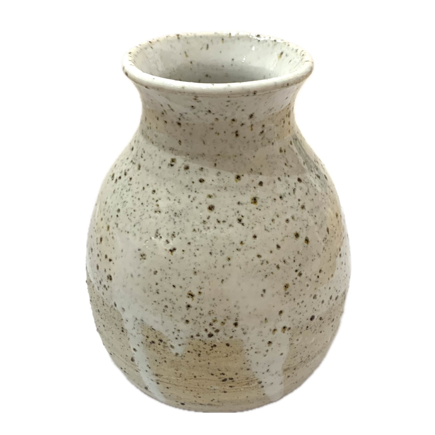 EARTH BY HAND- Small Dribble Vases- White #1- Wide Neck