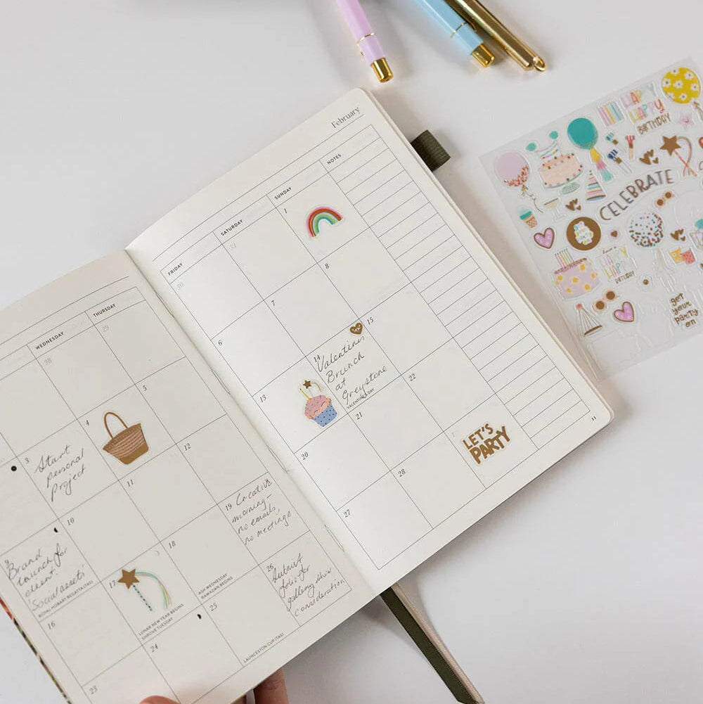 BESPOKE LETTERPRESS - 2026 Weekly Planner Notebook - Fairy Wren