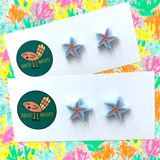 MAKIN' WHOOPEE - Starfish Studs- Light Blue
