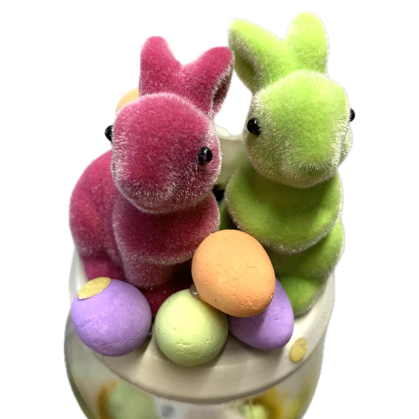 THIS BIRD HAS FLOWN- Bunny Bottle Easter Decoration- white Lid & Yellow Paint