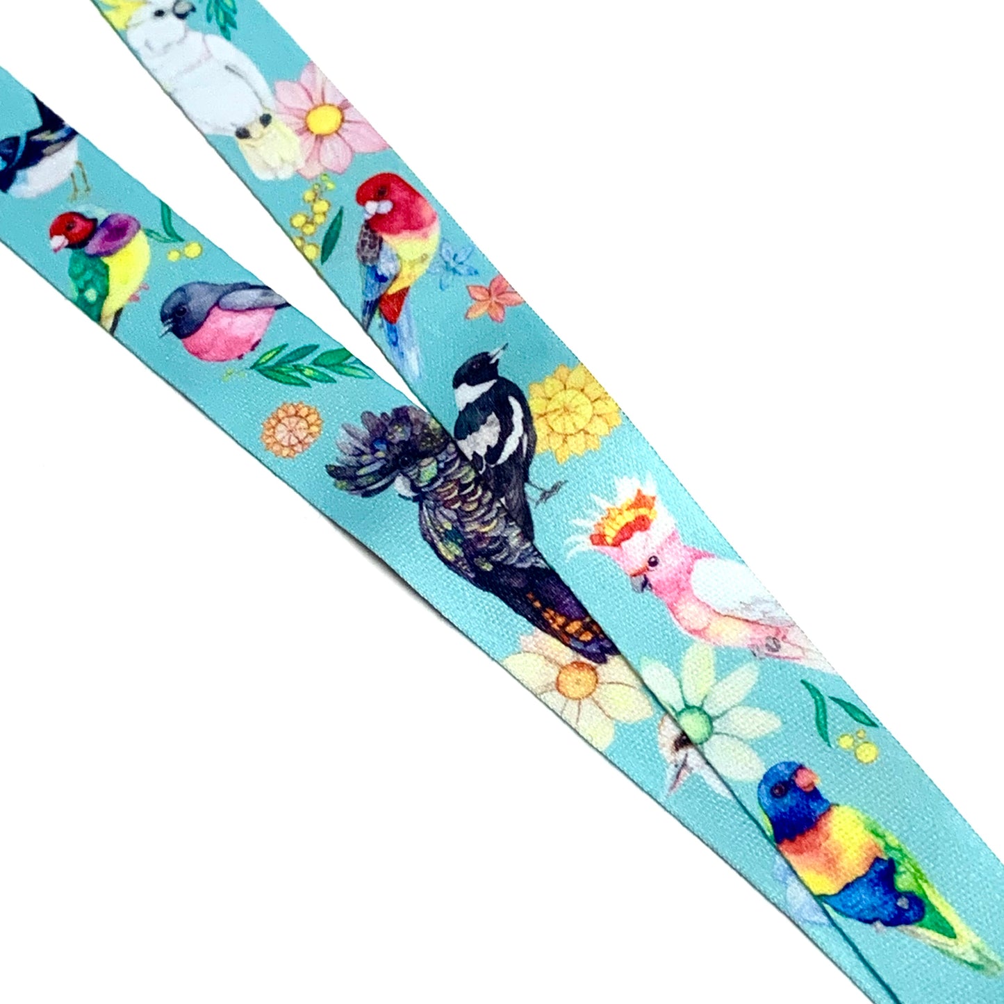 WATERCOLOURS BY CAT- Australian Birds Lanyard- Light Blue