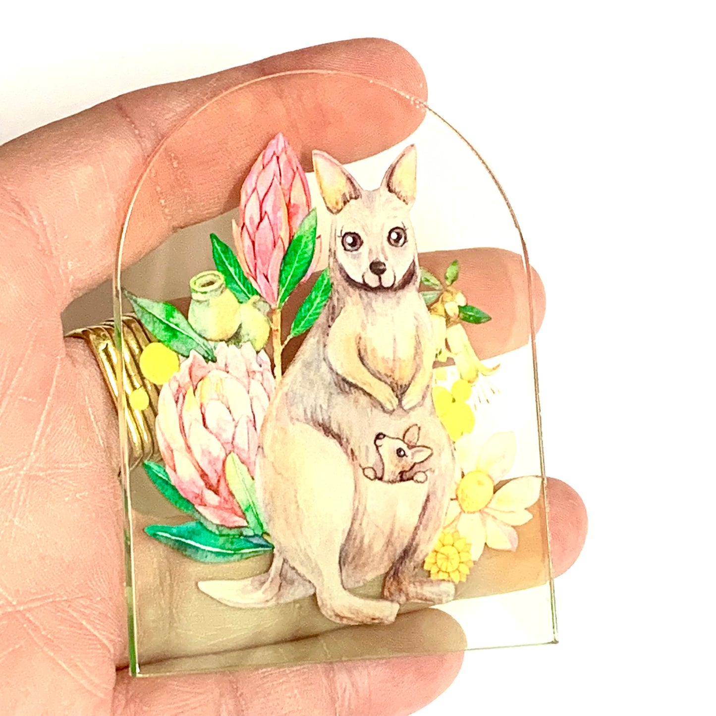 WATERCOLOURS BY CAT- Kangaroo- Australian Animal Art Magnet