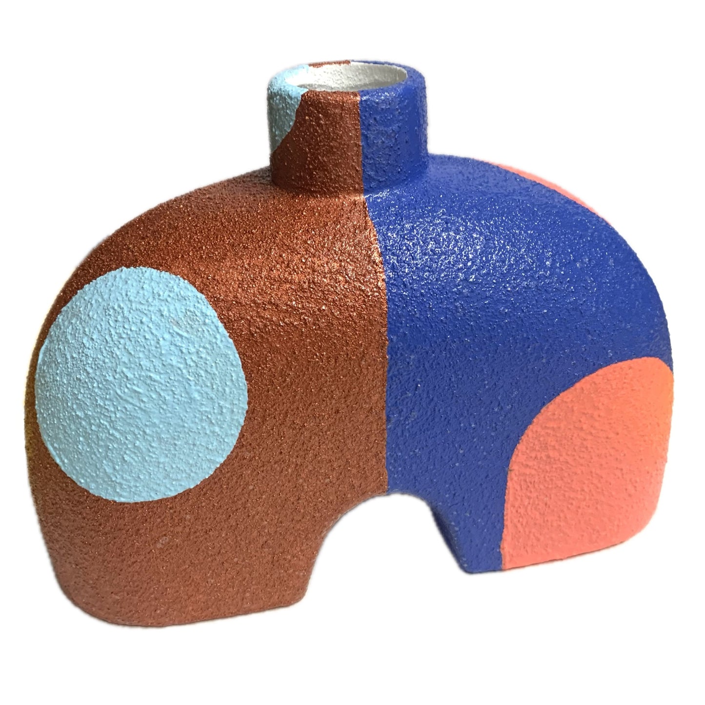 MAKIN' WHOOPEE - Arched Halfer Vase- Peach & Blue