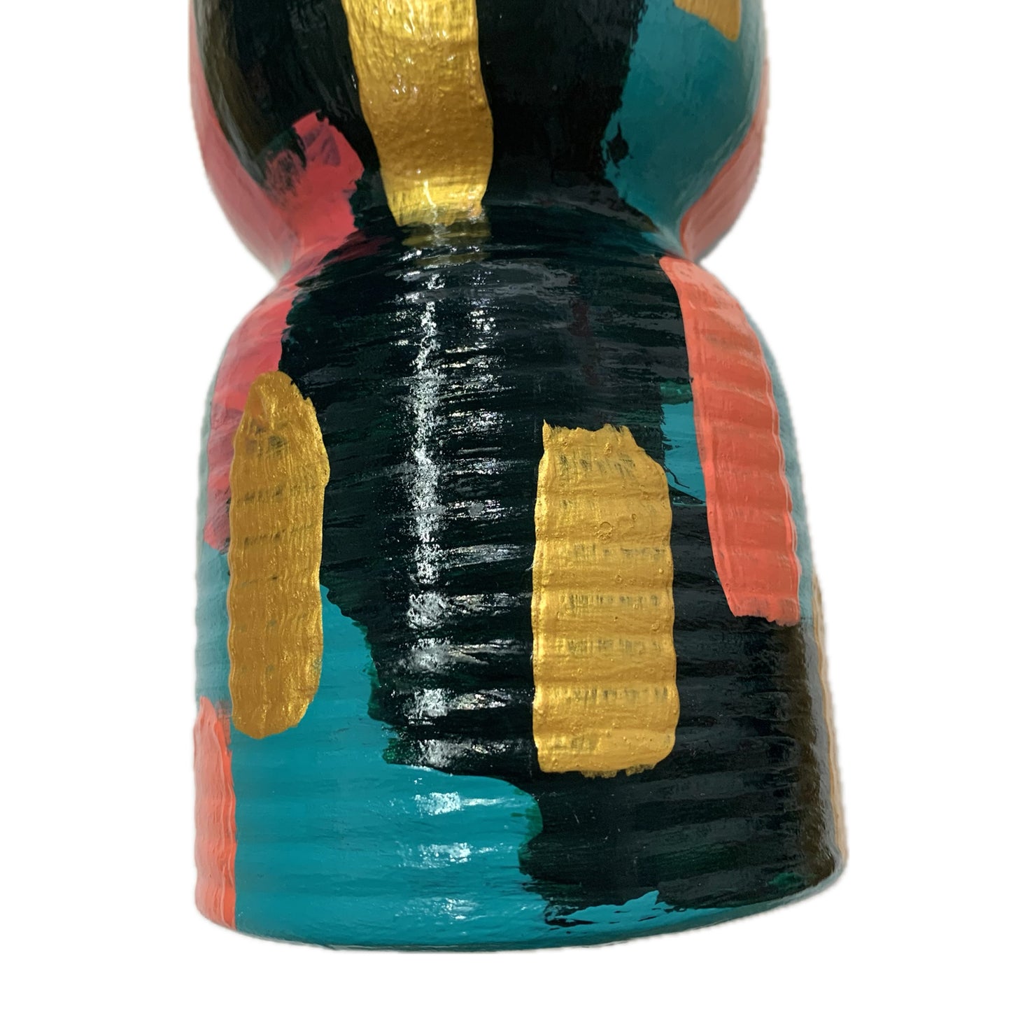 THIS BIRD HAS FLOWN - Large Cylinder Vase- Abstract Pinks, Greens & Gold