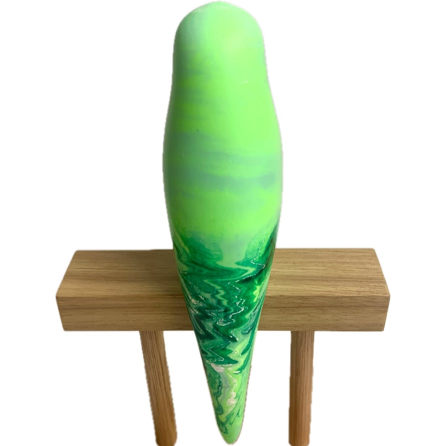 PETE CROMER - RESIN BUDGERIGAR #9 - Green Mojito Swirl