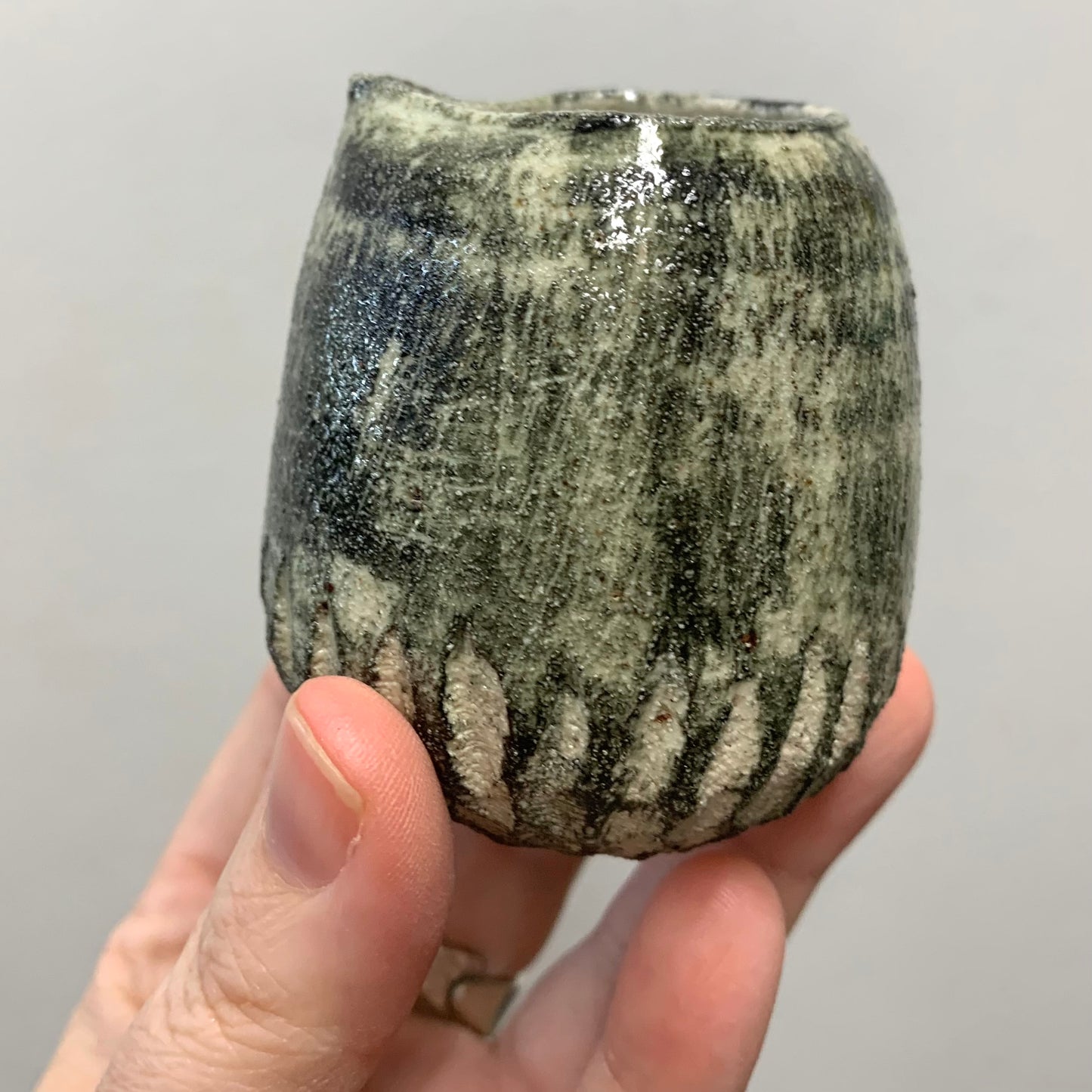 BELOVED POTTERY -Small Vase/Jug #1- Black/Grey