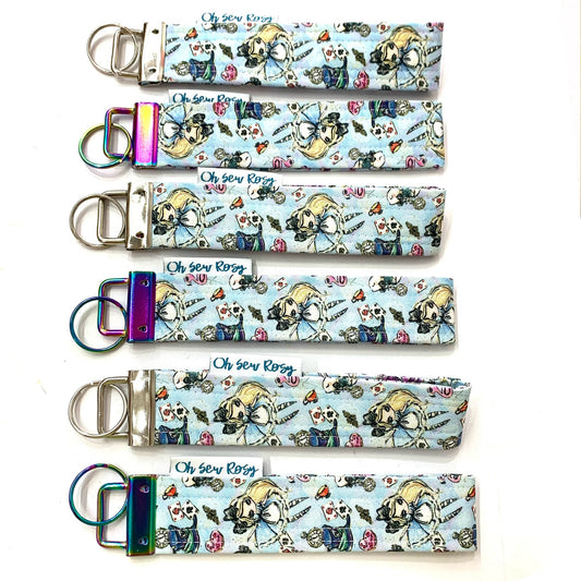 OH SEW ROSY: KEY FOBS/WRISTLET- ALICE IN WONDERLAND