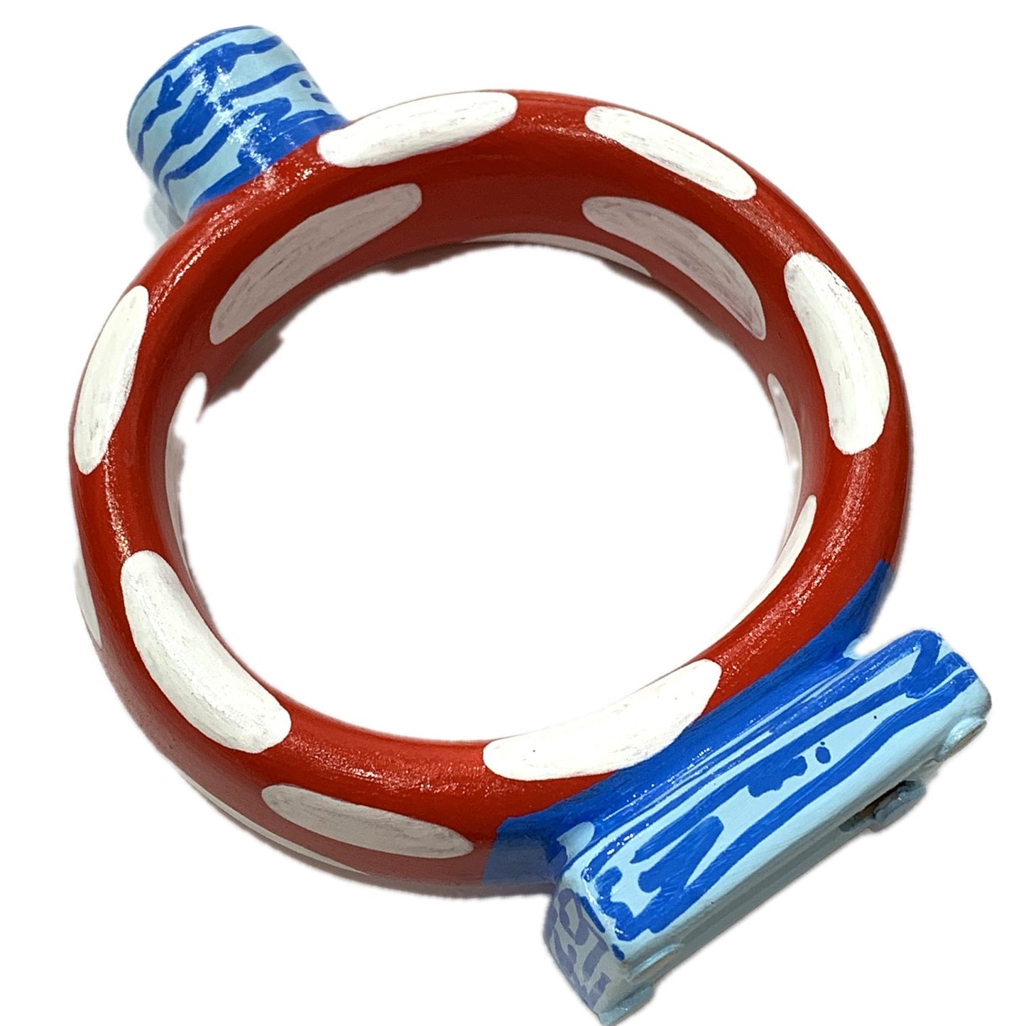 THIS BIRD HAS FLOWN - Ring Candle Holder- Red, White & Blue Mushie- Candle Included