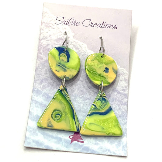 Sailvie Creations - Double Oblong & Triangle Hook Dangle Earrings