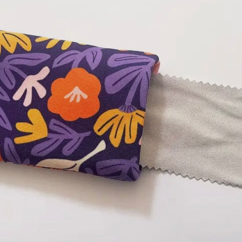 FABRIC DRAWER- Handmade Glasses Case - Purple Petals