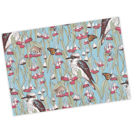 EARTH GREETINGS- Silver Princess Kookaburra- Folded Gift Wrap