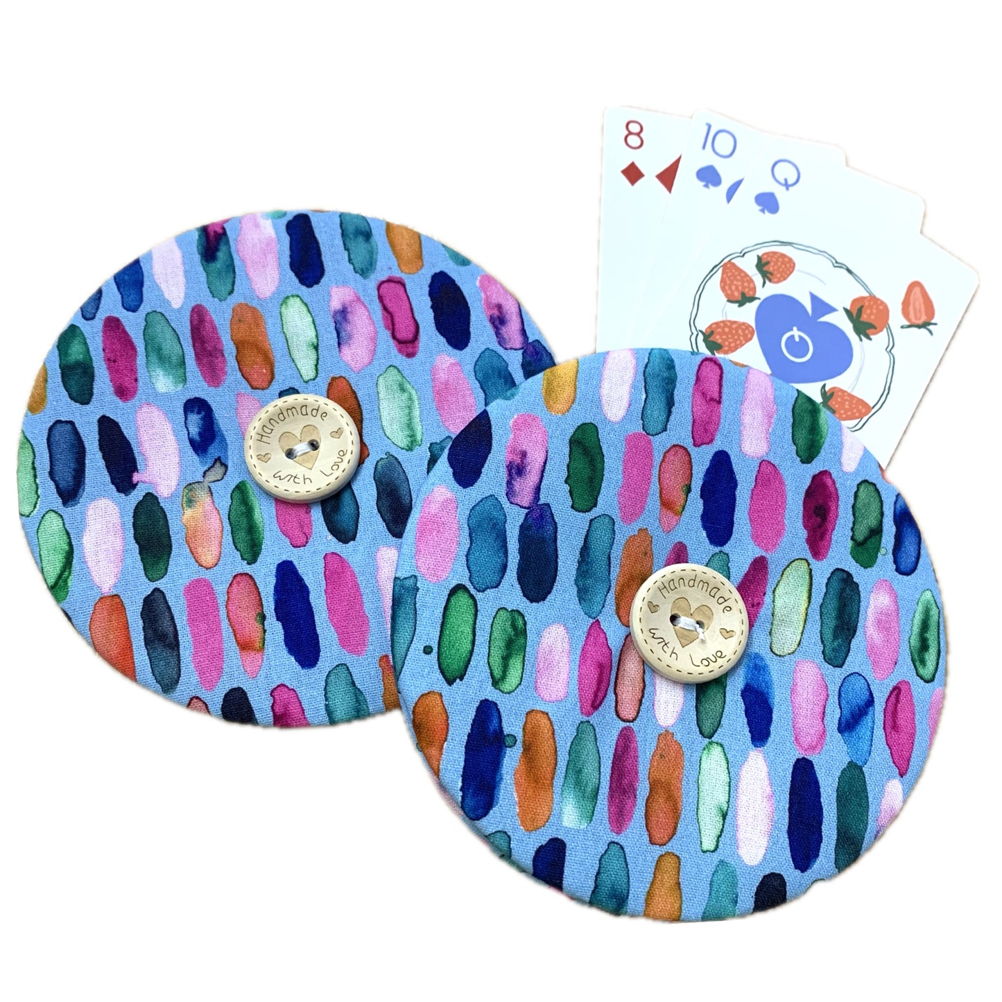 OH SEW ROSY: Playing Card Holders- WATERCOLOUR DASHES