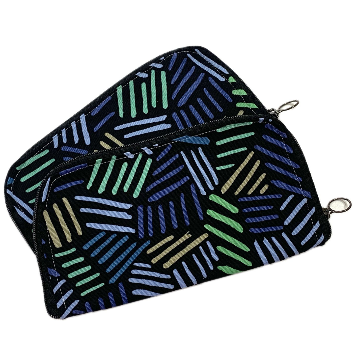 OH SEW ROSY: Wallets/Purses- Blue Green Dash