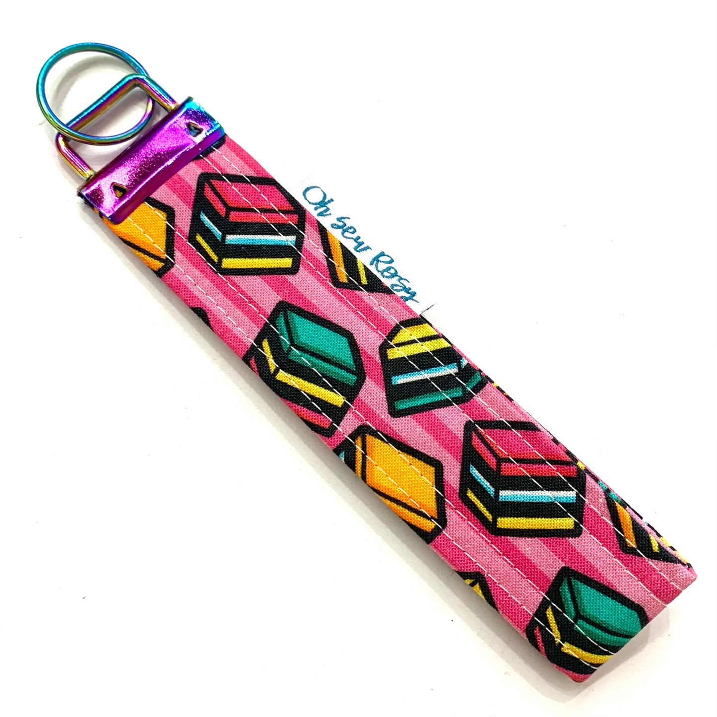 OH SEW ROSY: KEY FOBS/WRISTLET- LICORICE ALLSORTS