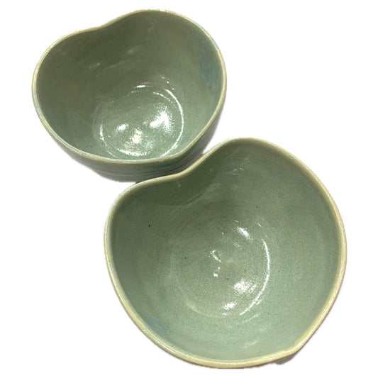EARTH BY HAND- Heart Dishes- Pale Blue/Green