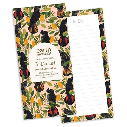 EARTH GREETINGS- Cockatoos & Banksia- To-Do List