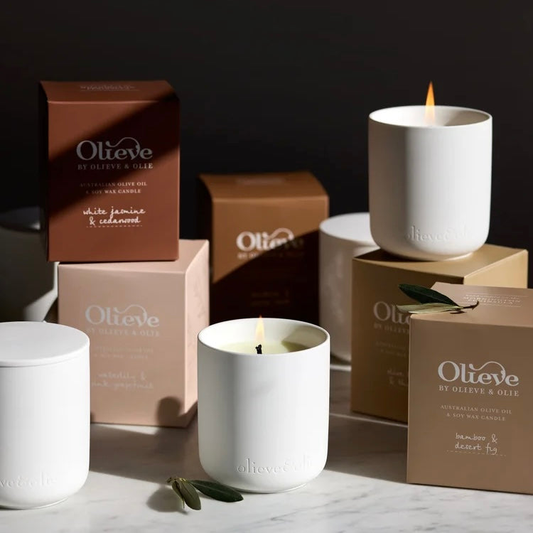 OLIEVE AND OLIE- Bush Cucumber & Sea Salt- Ceramic Candle