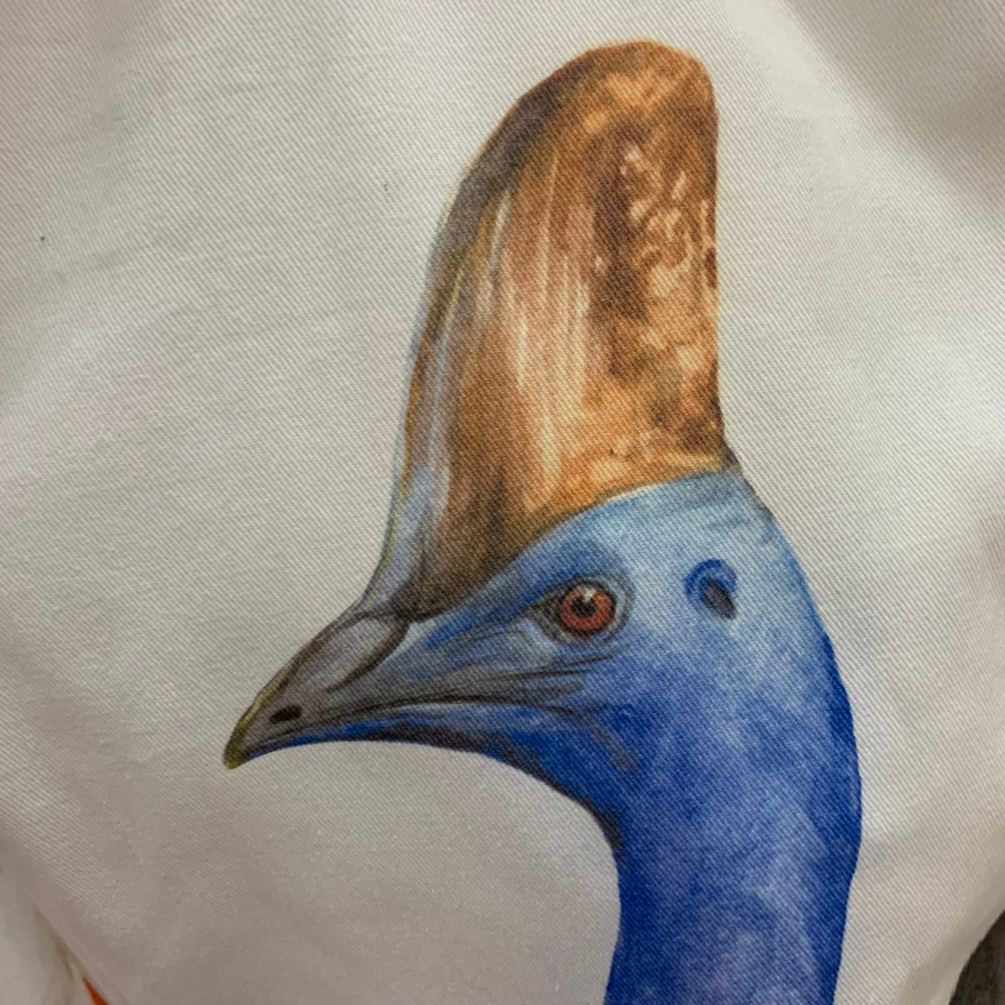Shanna Trees Creations- "Cassowary" Cotton Tote Bag- White