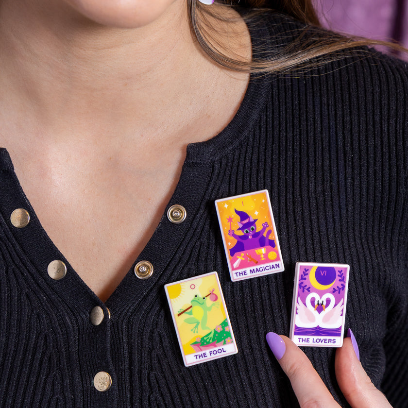 ERSTWILDER - Tarot Simplified Mini Brooch Set 3 piece - Midnight Mischief