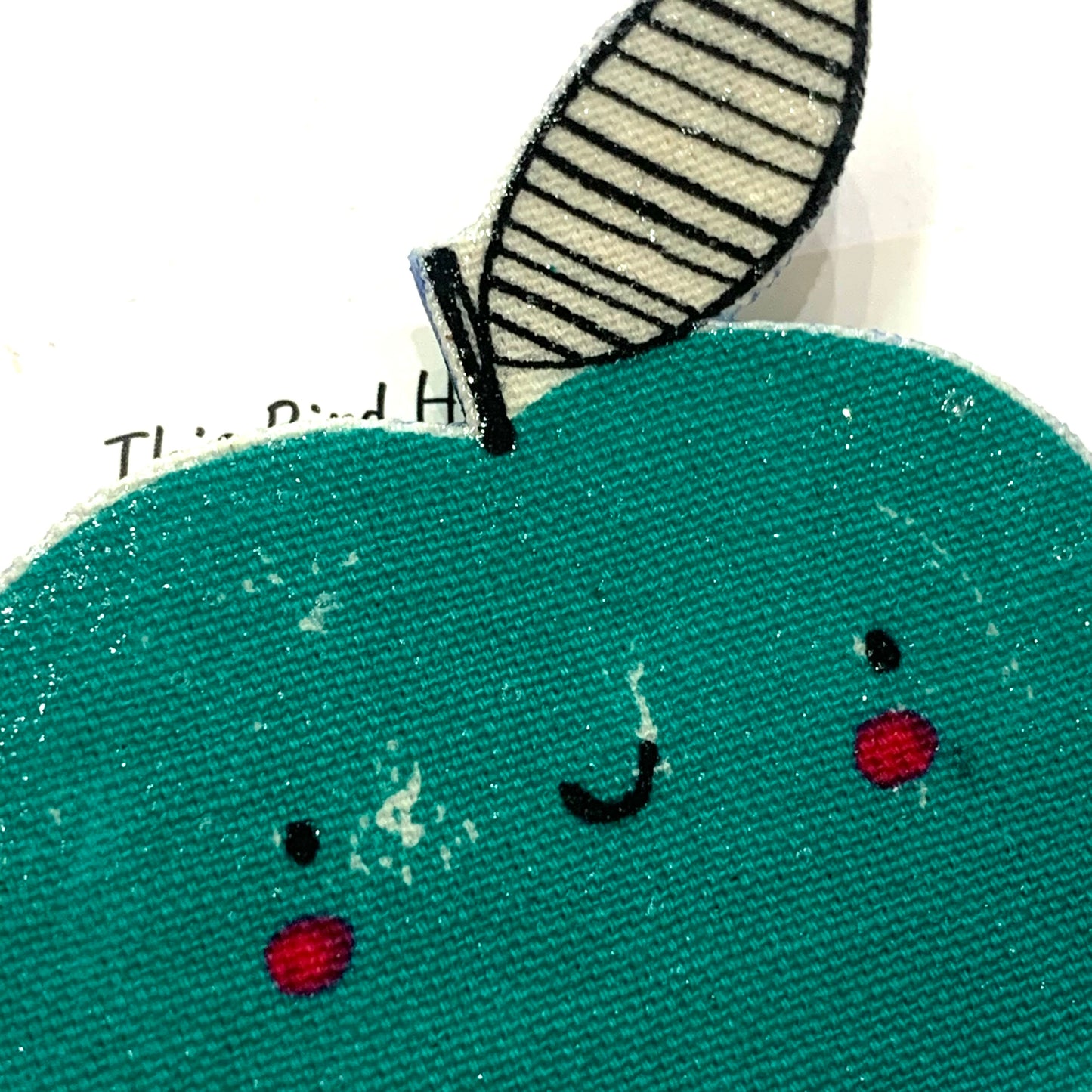 THIS BIRD HAS FLOWN- "Green Apples" Cute Fruits- Fabric Remnant Brooches