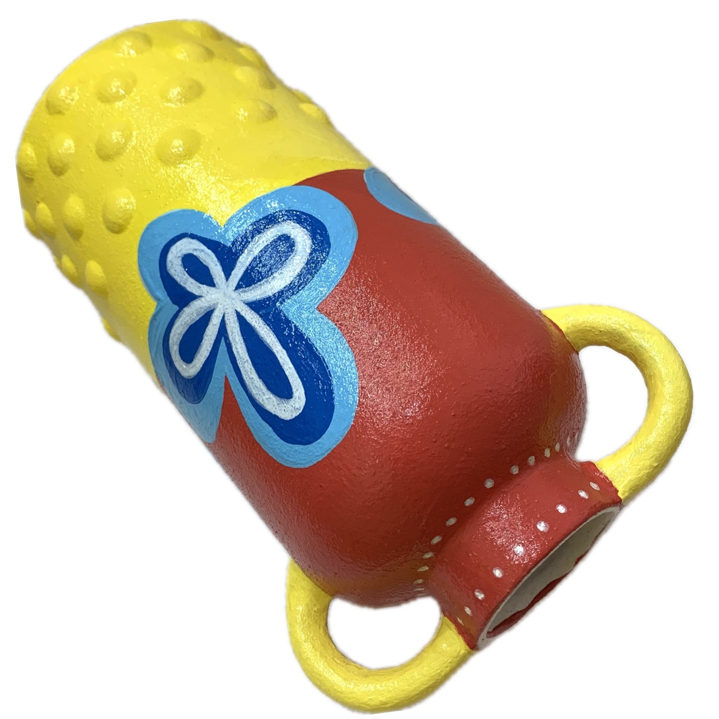 THIS BIRD HAS FLOWN - Tall Bump Vase- Watermelon, Yellow & Blue