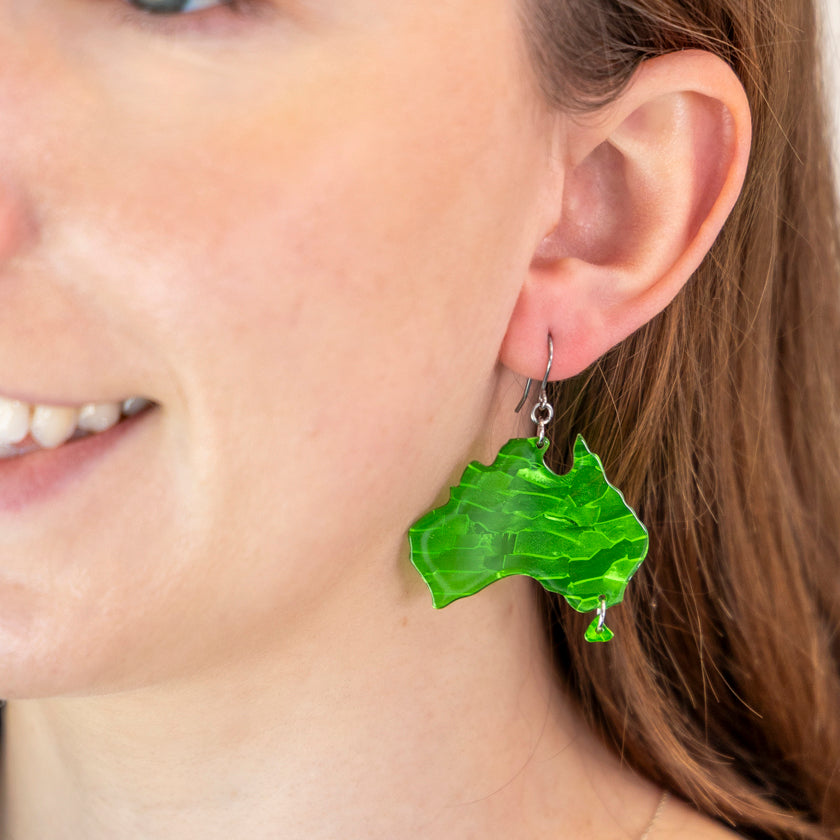 ERSTWILDER - Australia Drop- Green- Essential Earrings - AUSTRALIANA COLLECTION
