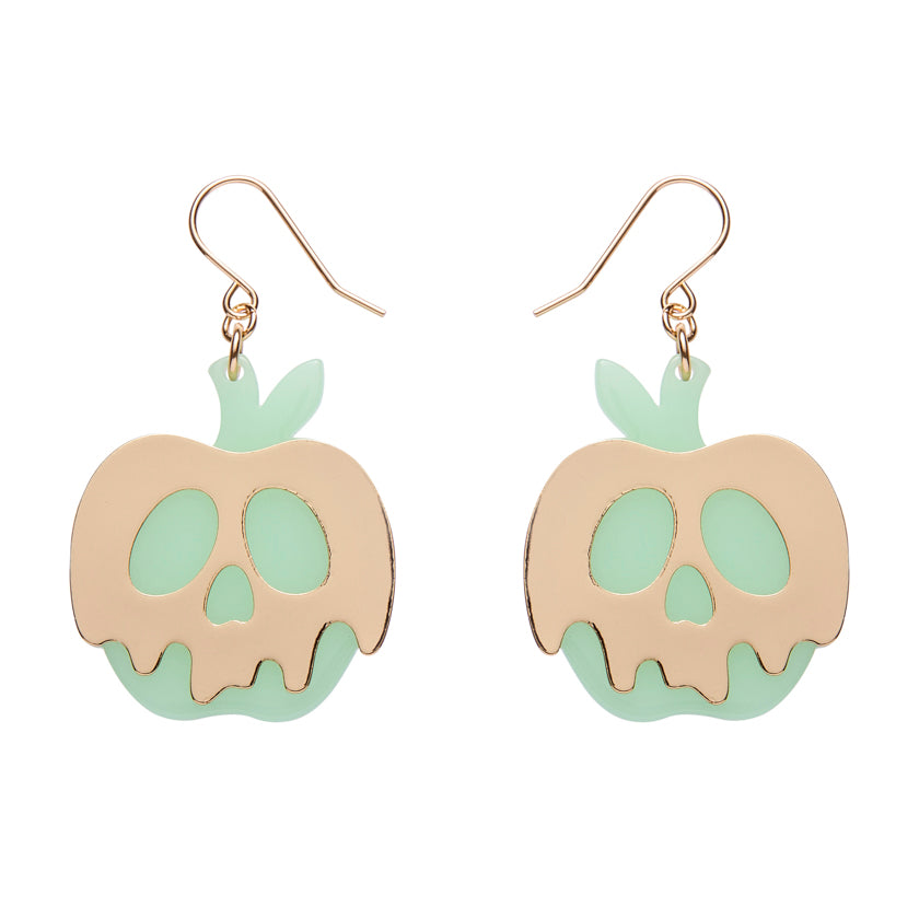 ERSTWILDER - Poison Apple Drop Earrings: Glow in the Dark & Gold - HAUNTED AT HEART- HALLOWEEN COLLECTION
